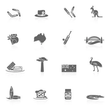 Australia icons set Illustrazione stock