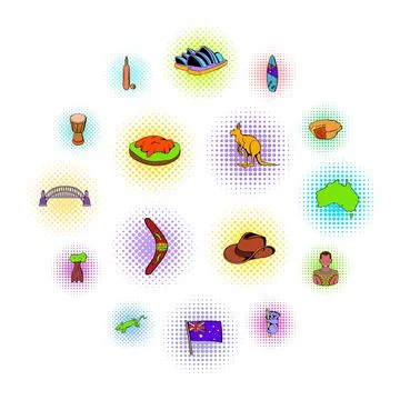 Australia Icons set 库存插图