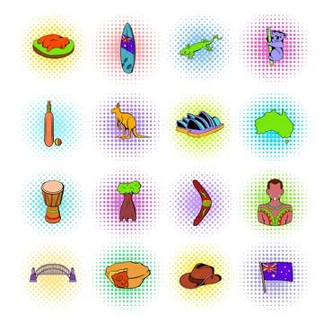 Australia Icons set Illustrazione stock