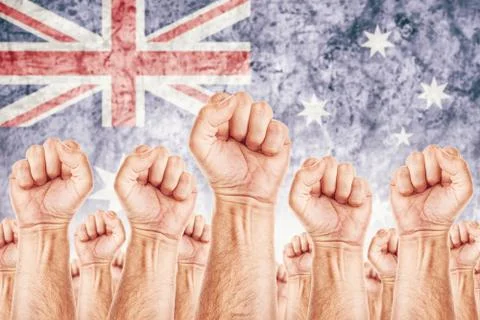 Australia labour movement, workers union strike Stock Illustration
