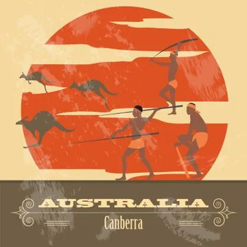 Australia  landmarks. Retro styled image Stock Illustration