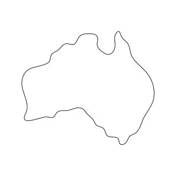 Australia line continent. Stock Illustration
