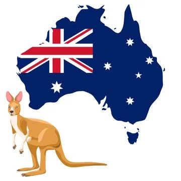 Australia map, abstract map of Australia in the form of a flag Stock Illustration
