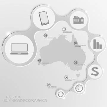 Australia Map and Elements Infographic. Vector illustration Stock Illustration