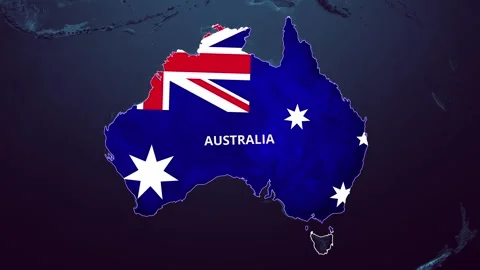 AUSTRALIA Map and Flag 4K Stock Footage 339295341