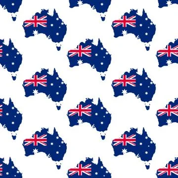 Australia map and flag pattern Illustrazione stock