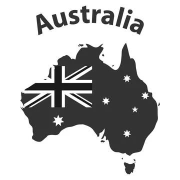 Australia, the map of Australia Stock Illustration
