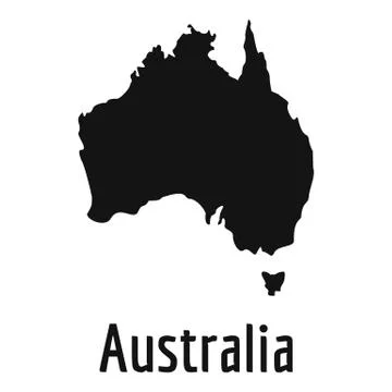 Australia map in black vector simple Stock Illustration