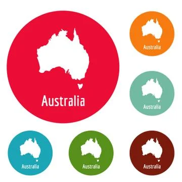 Australia map in black vector simple Stock Illustration
