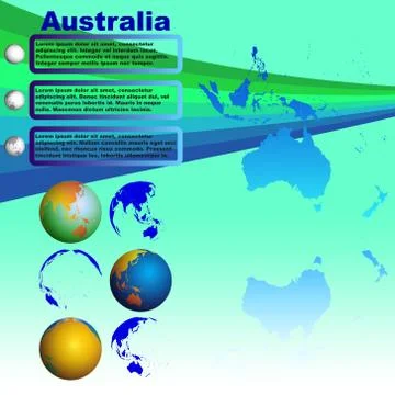 Australia map on blue background vector Stock Illustration