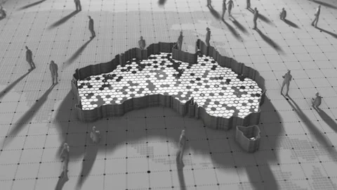 Australia Map Border Protection, Wall around Australian Continent  Stock Footage 310370483