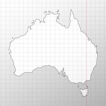 Australia map in a cage on white background vector Stock Illustration