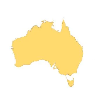 Australia map color line element. Border of the country. Stock Illustration