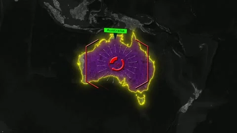 Australia Map - Cyber Attack Stock Footage 268427439