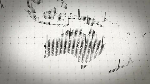 Australia Map Digital Analytics Tracking Big Data Visualization Video stock 312360136