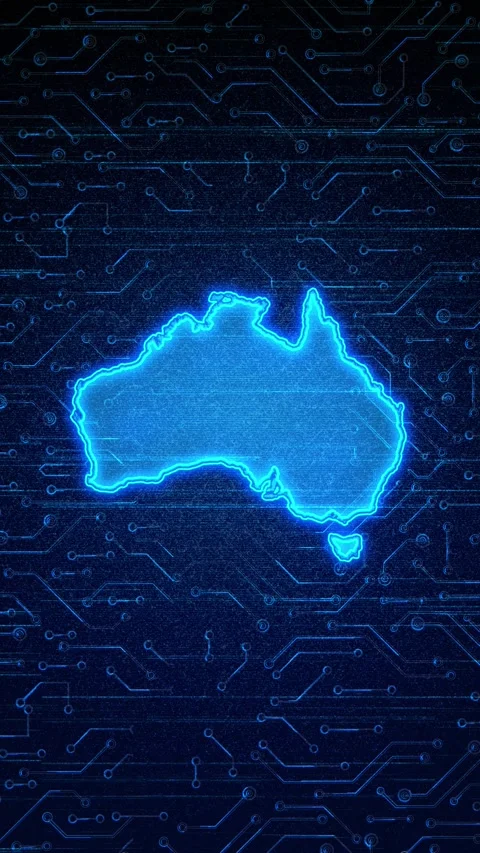 Australia Map Digital Technology Opener Stock Footage 336310758