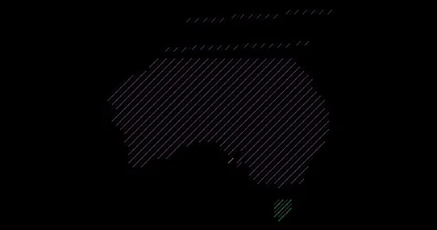 Australia Map With Entangled Grid Lines Stock Footage 313203461