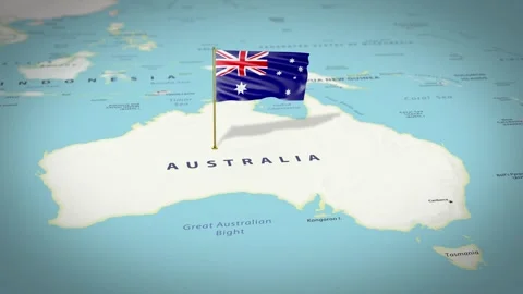Australia Map Flag 4K Loop Vídeos de archivo 315829190