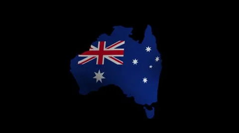 Australia map flag with alpha channel Video stock 8927527