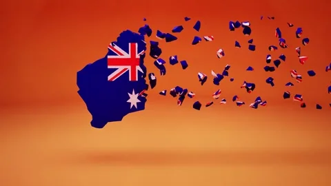 Australia Map With Flag Stock Footage 323623220