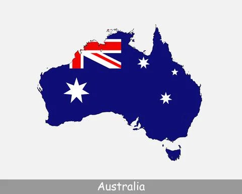 Australia Map Flag Stock Illustration