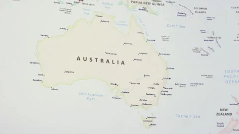 Australia on a Map Stock Footage 99708094