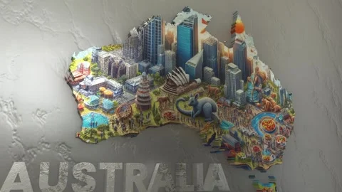 Australia Map Stock Footage 278300070