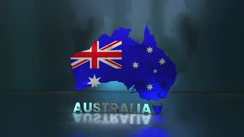 Australia Map Stock Footage 283072866