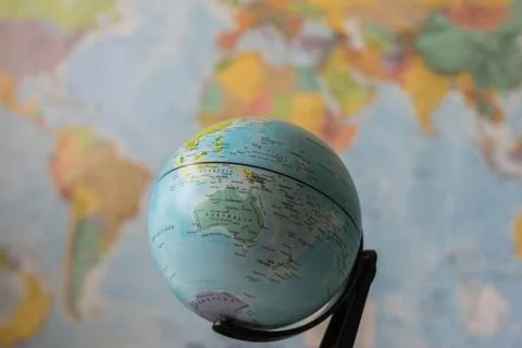 Australia map on a globe Stock Photos