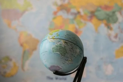 Australia map on a globe Stock Photos