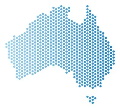 Australia Map Hex Tile Abstraction Stockillustratie