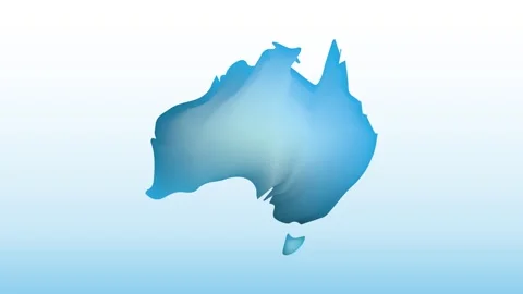 Australia map ice with changing colors on light background illustration Stock Footage 290091123