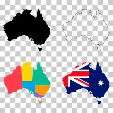 Australia map icon, geography blank concept, isolated graphic background vect Stock Illustration