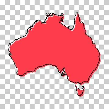 Australia map icon, geography blank concept, isolated graphic background vect Stock Illustration