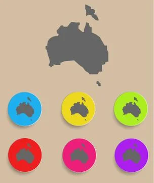 Australia Map - icon isolated. Vector Stock Illustration