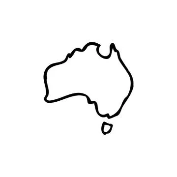 Australia map icon. isolated on white background. Vector illustration. Stock Illustration