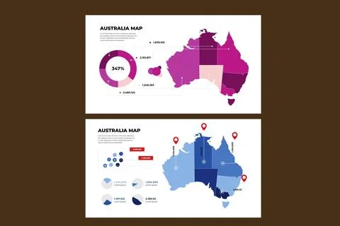 Australia map infographic in flat design Stock Illustration