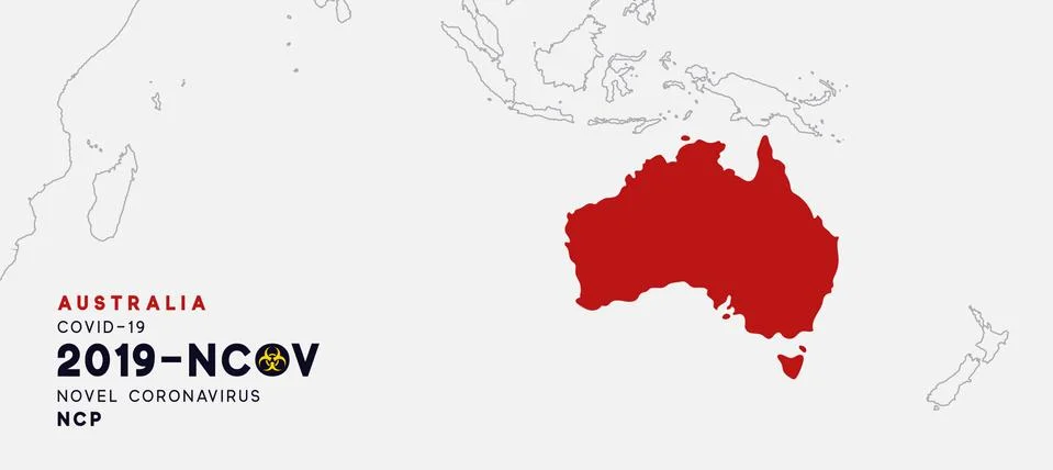 Australia Map infographics, Localization of the outbreak of Virus Covid 19. N Stock Illustration