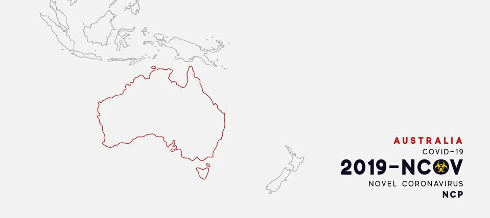 Australia Map infographics, Localization of the outbreak of Virus Covid 19. N Stock Illustration