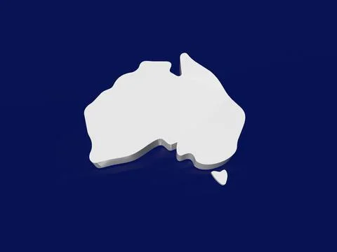 Australia Map Logo 3D Rendering Illustration Low Poly 3d render illustration  Illustration