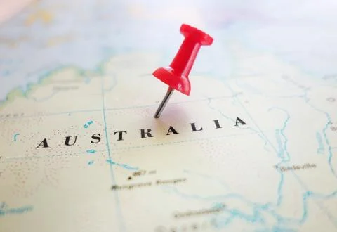 Australia map pin Stock Photos