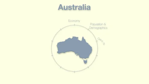 Australia MAP revealingmotion graphics data elements Stock Footage 339867163