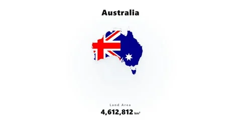 Australia map silhouette in flag colors with subtle glowing halo, centered on Stock Footage 345641921