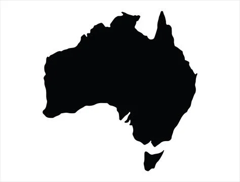 AUSTRALIA MAP SILHOUETTE VECTOR ART Stock Illustration