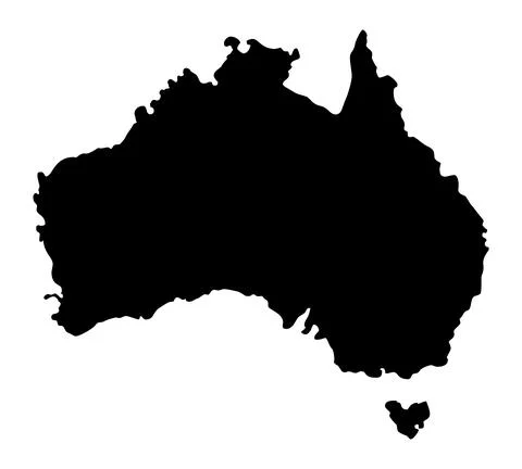 Australia map silhouette vector isolated Illustrazione stock