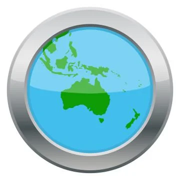 Australia Map Silver Icon 스톡 일러스트