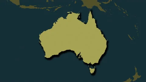 Australia map - solid. Shadow. Pattern. Stock Footage 147431567