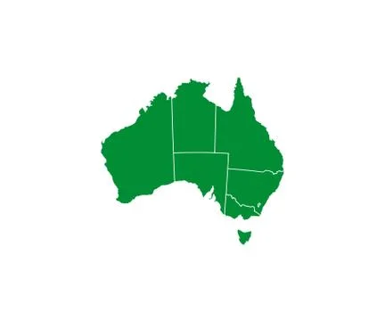 Australia map, states border map. Vector illustration. Stock Illustration