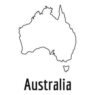 Australia map thin line vector simple Stock Illustration