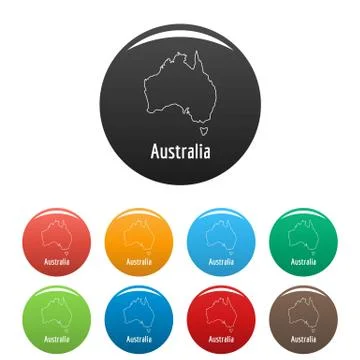 Australia map thin line vector simple Stock Illustration